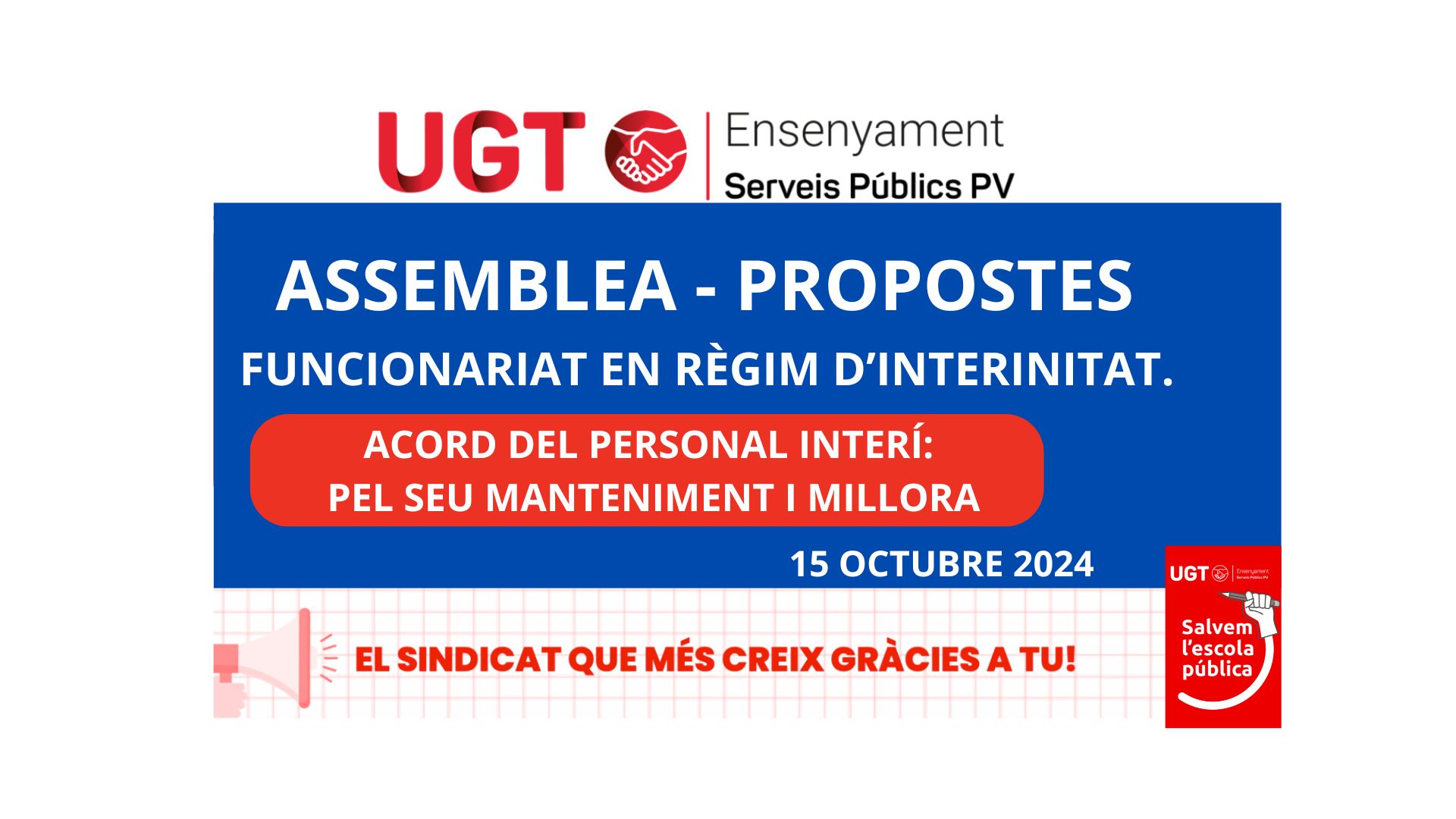 ASSEMBLEA – PROPOSTES. Funcionariat en règim d’interinitat.