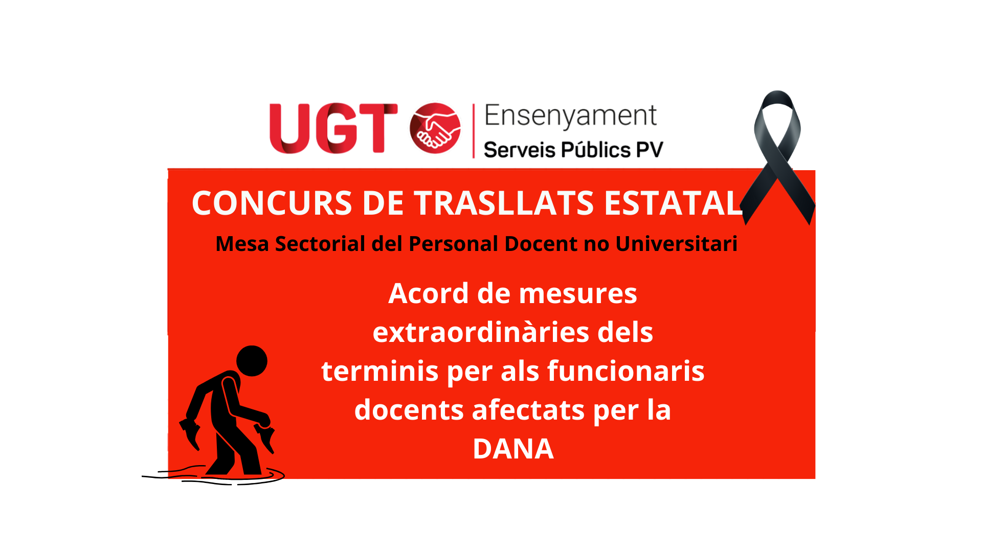 Acord de mesures extraordinàries dels terminis del concurs estatal de trasllats per als funcionaris docents afectats per la DANA