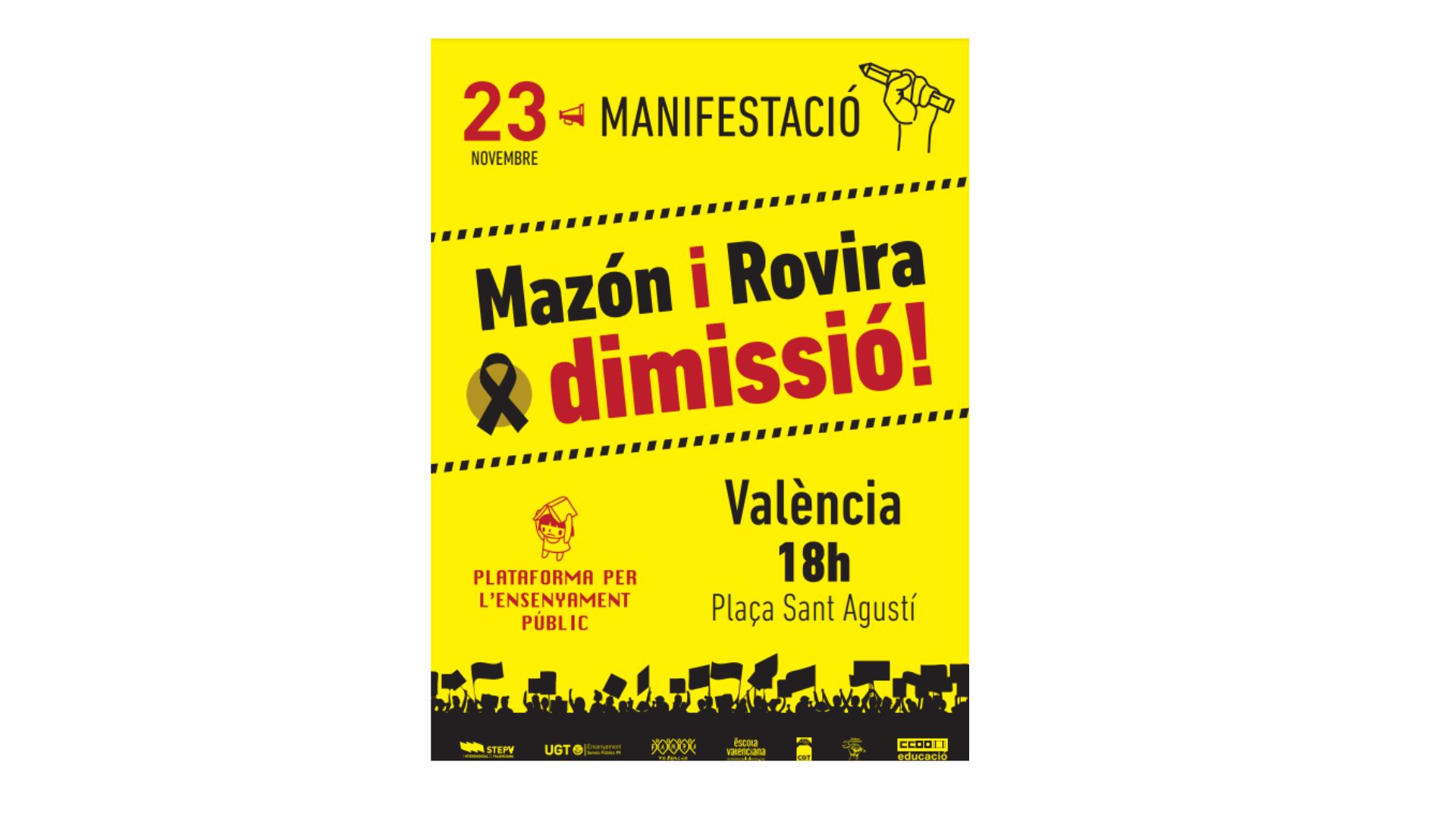 Manifestació dissabte 23N a les 18h en València: Rovira i Mazón dimissió!