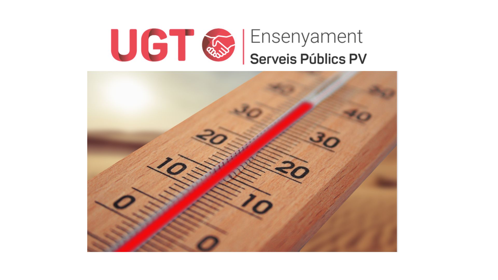 UGT denuncia a la Inspecció de Treball les altes temperatures que pateixen alumnat, professorat i personal no docent a les aules valencianes