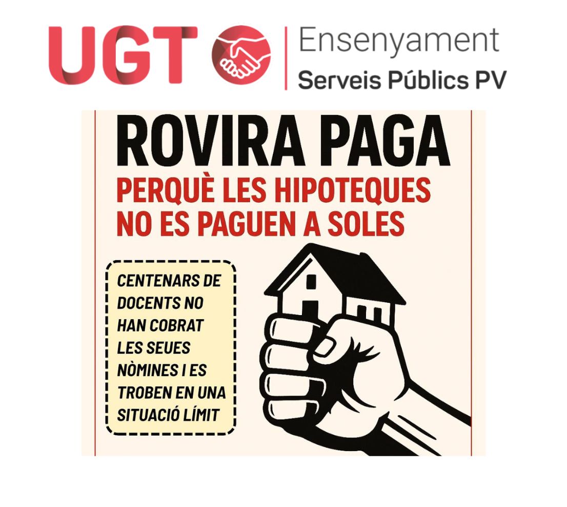 ROVIRA, PAGA JA! Centenars de docents continuen sense cobrar i no poden esperar més.