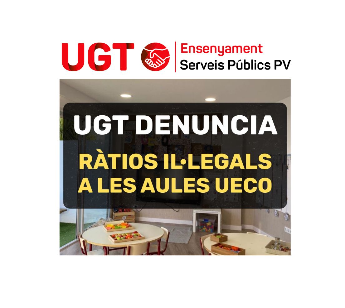 UGT denuncia ràtios il·legals a les aules de suport a l’alumnat amb necessitats específiques