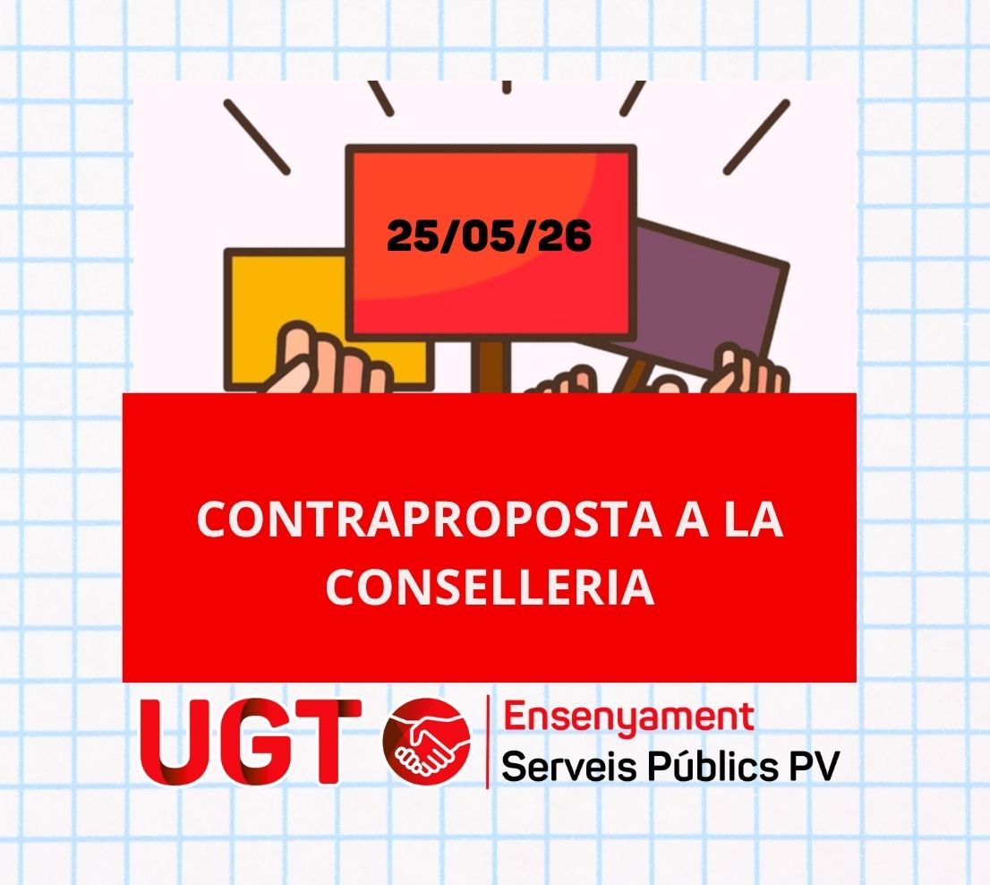UGT, CCOO i STEPV presenten una contraproposta a la Conselleria per rescatar les condicions laborals i salarials del professorat