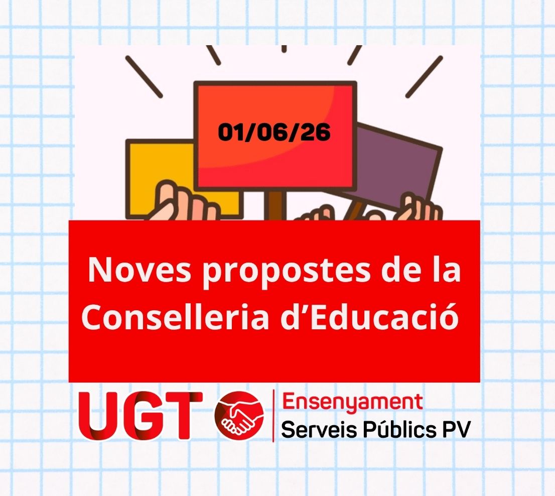 1 JUNY 2026. Noves propostes de la Conselleria d’Educació
