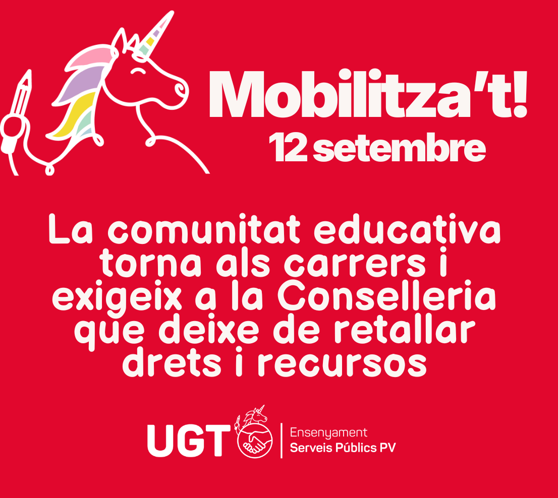 12 S. La comunitat educativa torna als carrers i exigeix a la Conselleria que deixe de retallar drets i recursos